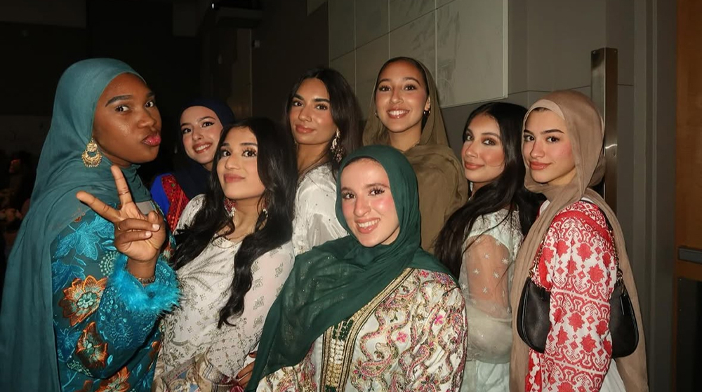 A group of students smiling